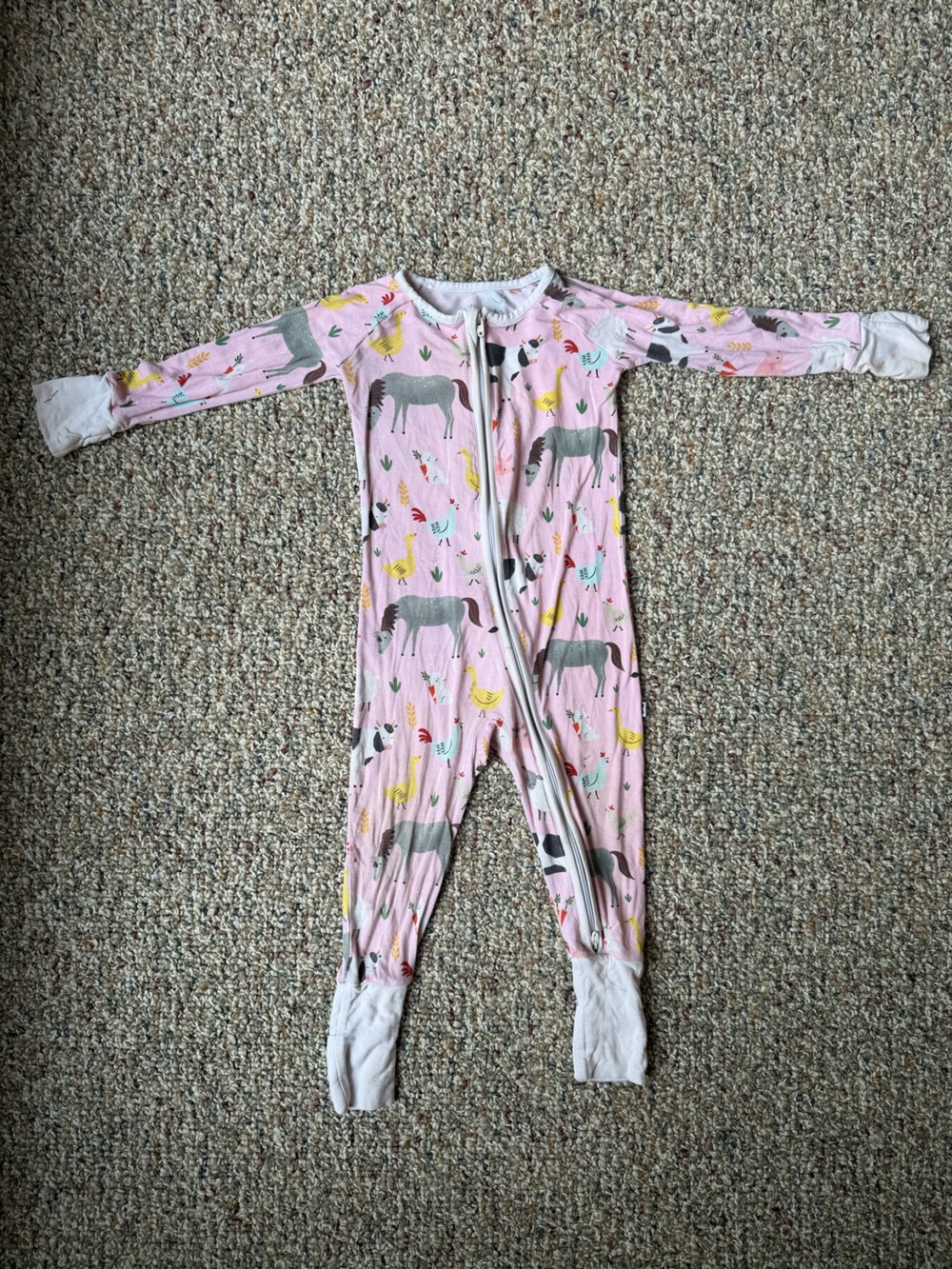 Little Sleepies Pink Animal Print Footie